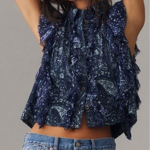 Anthropologie Pilcro sleeveless button up, XL